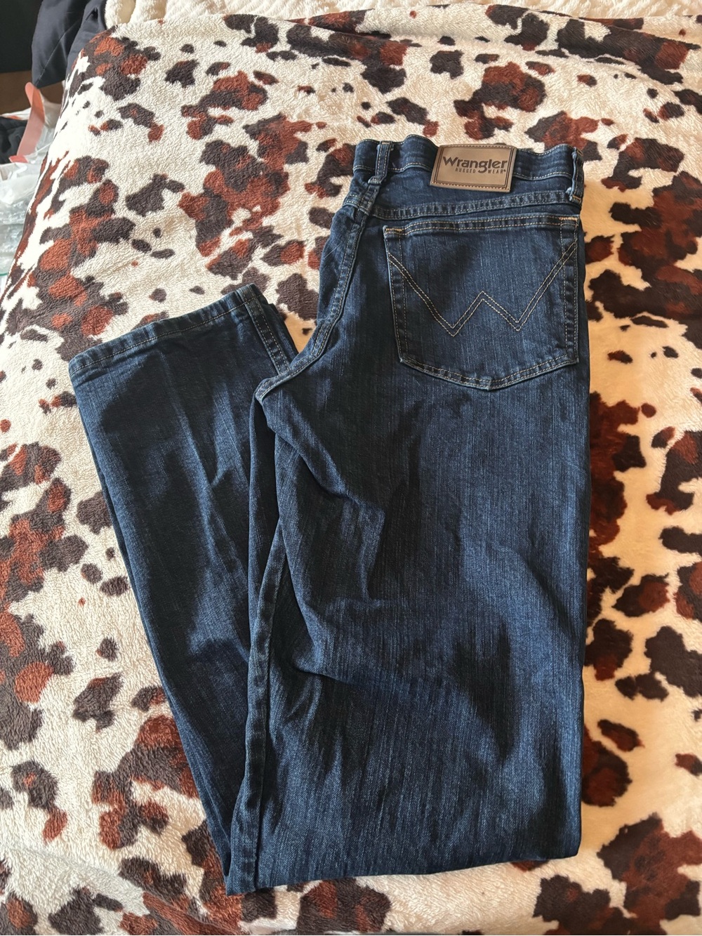 Wrangler Men's Dark Blue Denim  straight leg Jeans